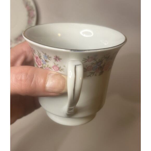 Pink Flower Rose Tea Cup And Saucer Granny Core See Pics Vintage - Picture 2 of 7